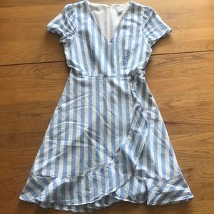 JCrew Factory Blue and White Stripe Dress